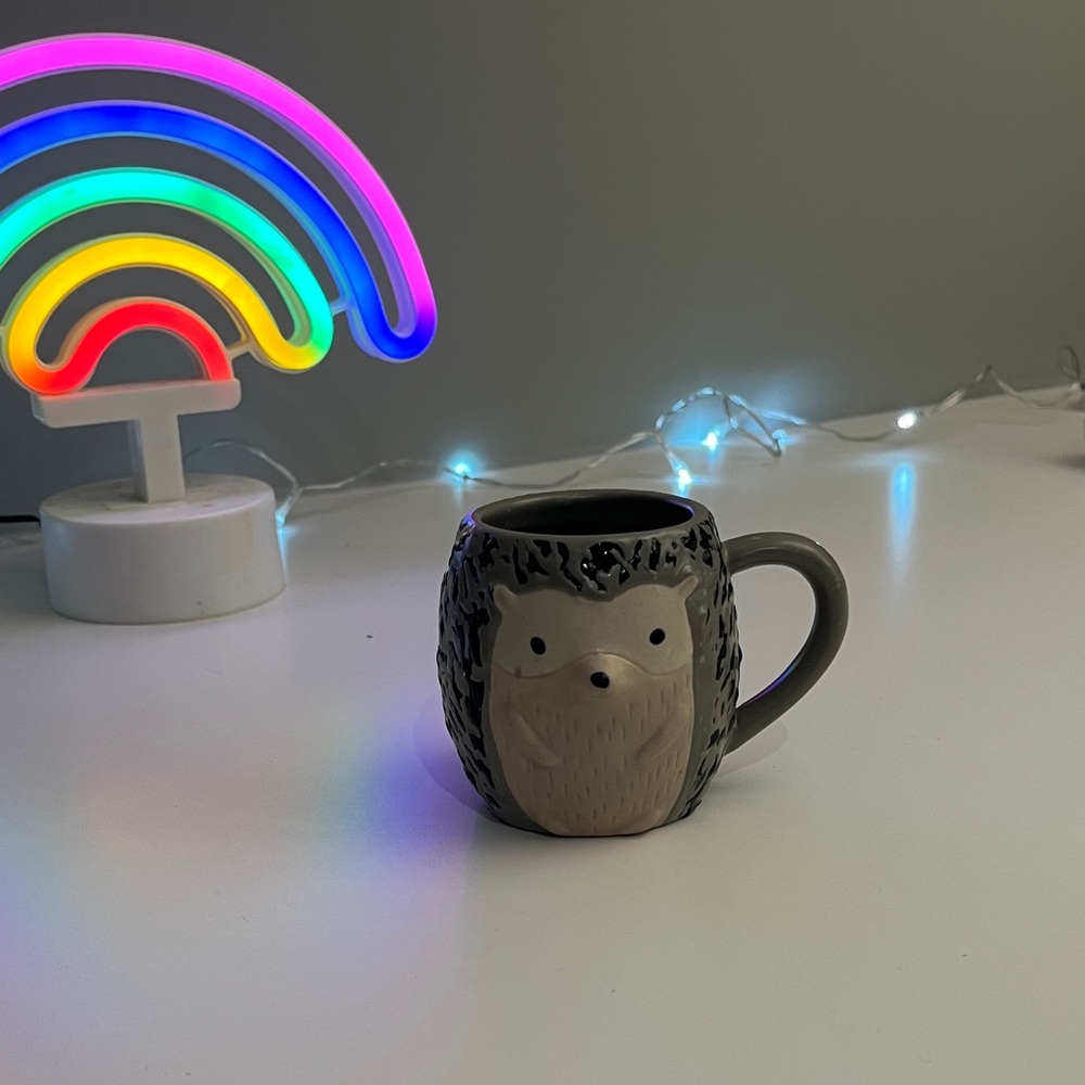 Indigo Hedgehog Mug in Grey and Cream